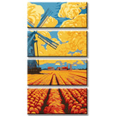 Painting by Numbers Flower Field Netherlands 4-Panel